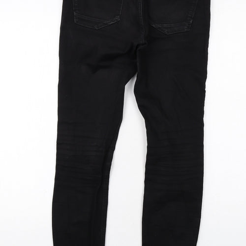 Pull&Bear Womens Black Cotton Skinny Jeans Size 12 Regular Zip