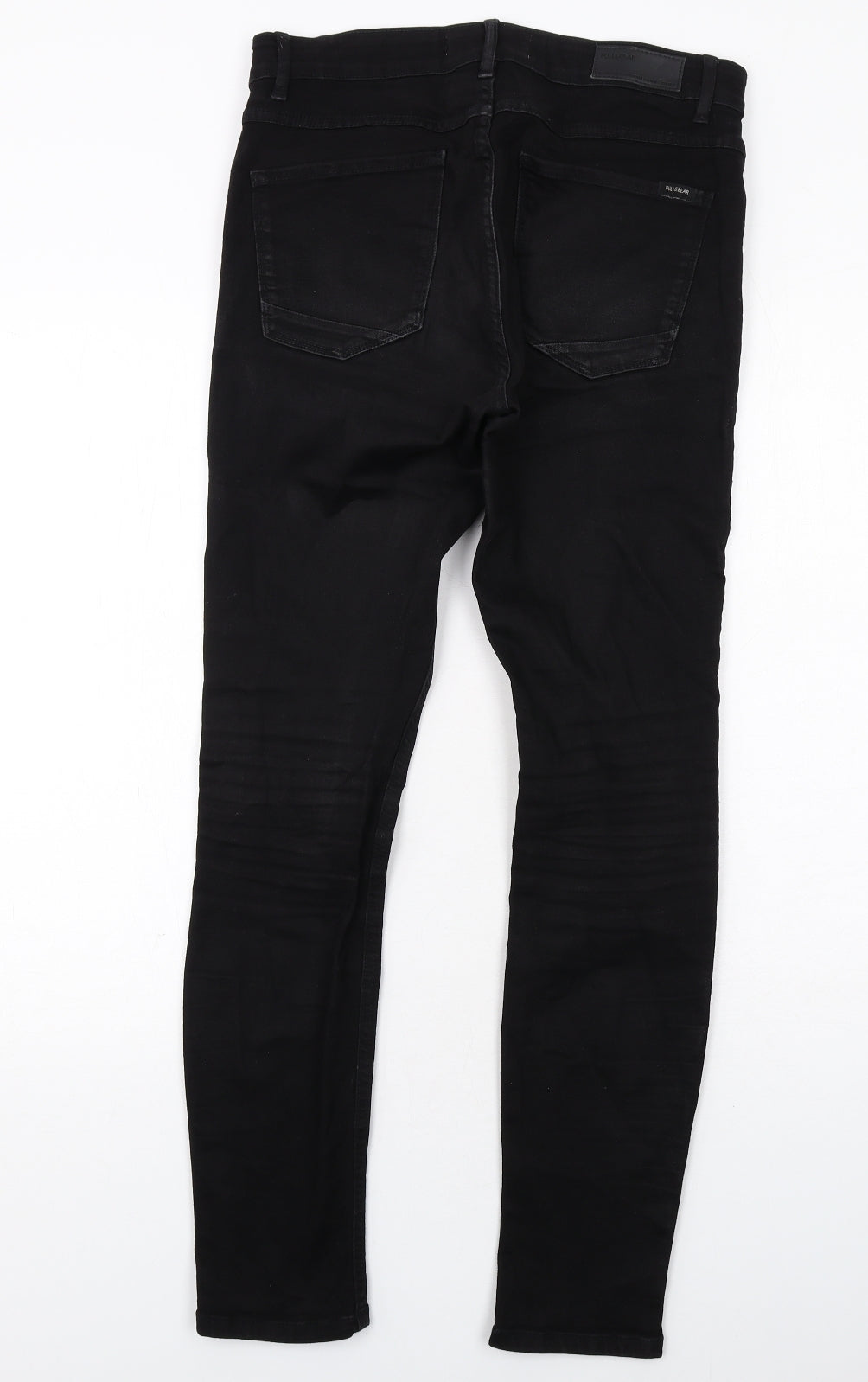Pull&Bear Womens Black Cotton Skinny Jeans Size 12 Regular Zip
