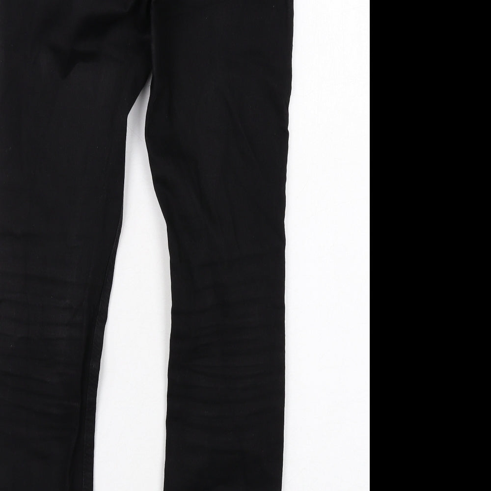 Pull&Bear Womens Black Cotton Skinny Jeans Size 12 Regular Zip