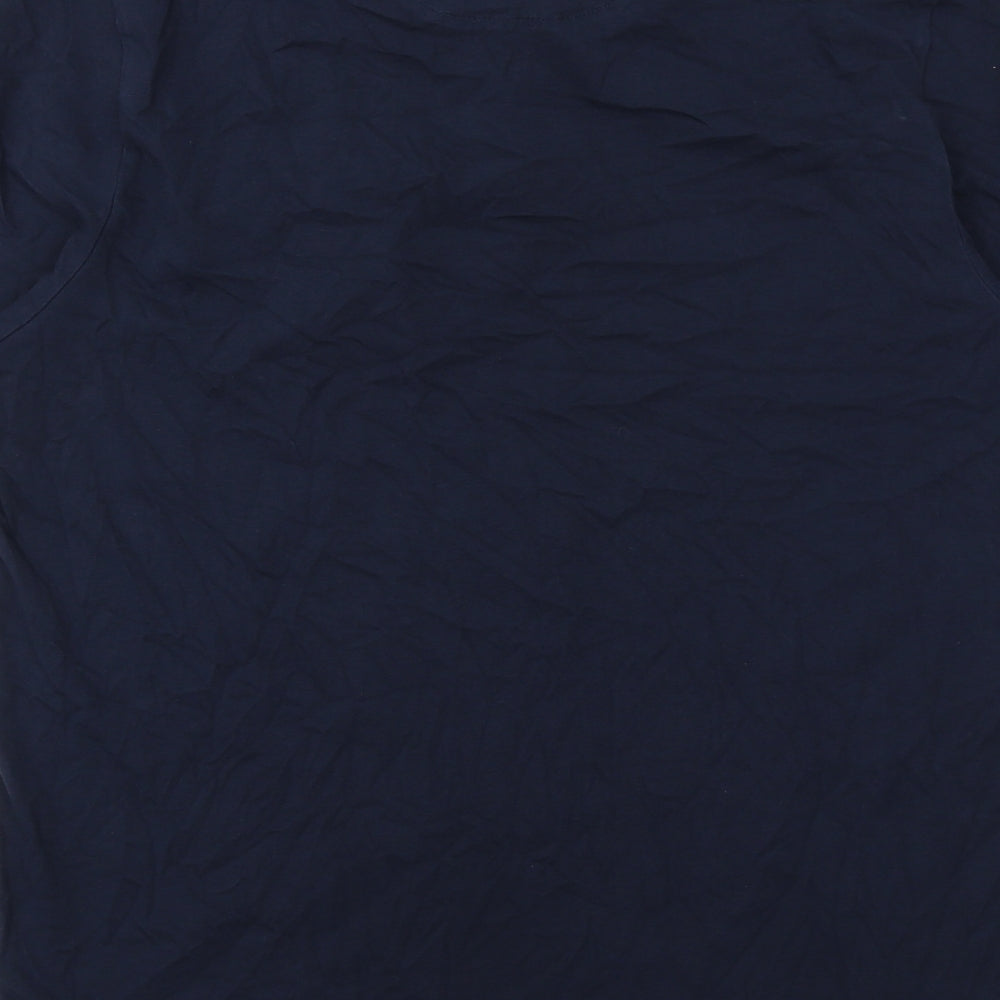 Burton Mens Blue Cotton Button-Up Size L Collared Button