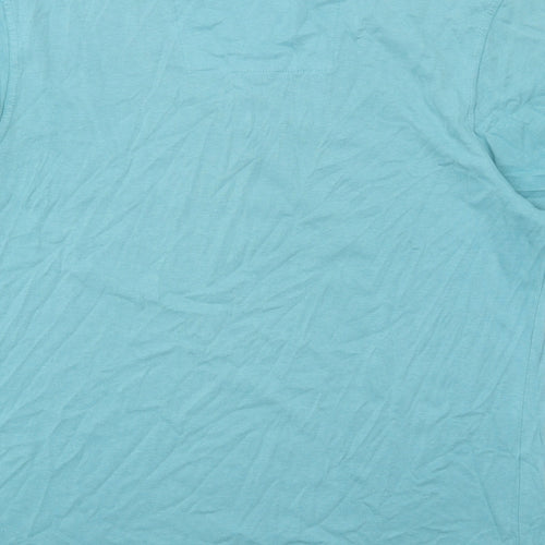 Atlantic Bay Mens Blue Cotton T-Shirt Size M Round Neck