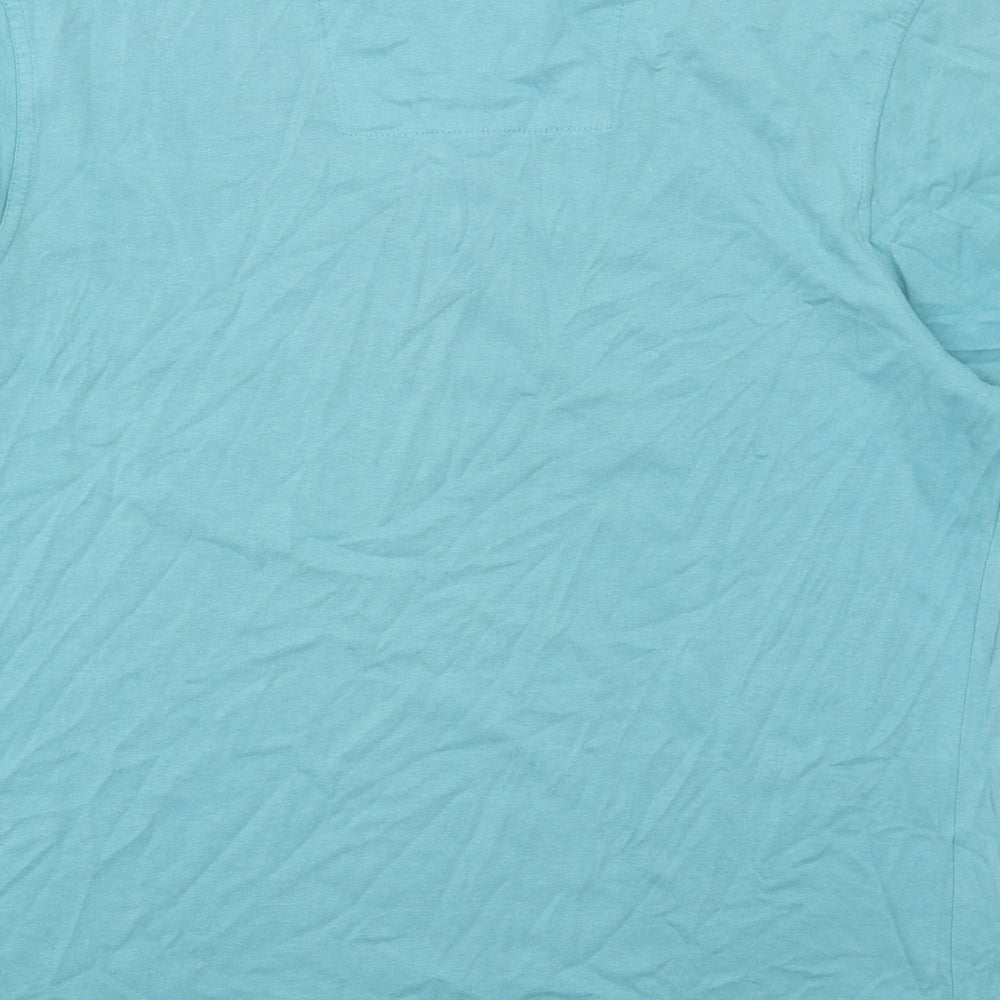 Atlantic Bay Mens Blue Cotton T-Shirt Size M Round Neck