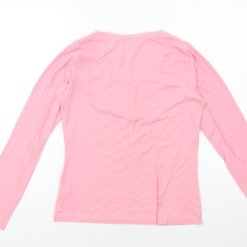 Jack Wills Womens Pink Cotton Basic T-Shirt Size 10 Round Neck