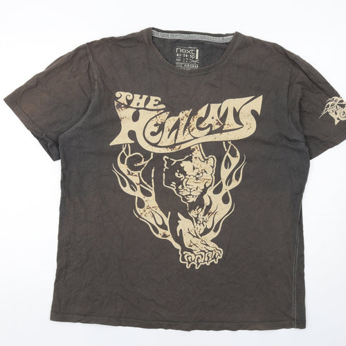 NEXT Mens Green Cotton T-Shirt Size XL Round Neck - The Hellcats