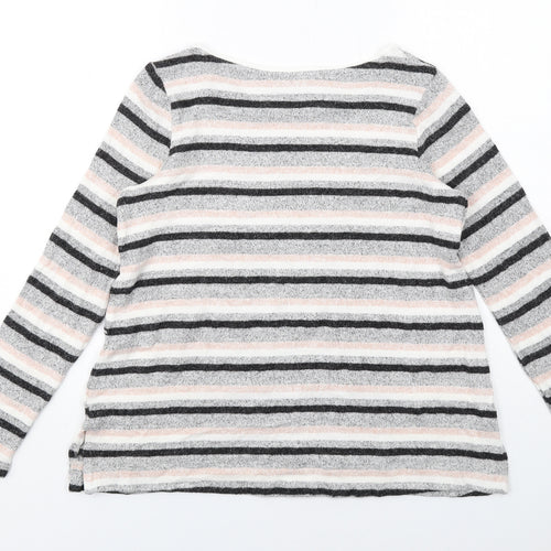 NEXT Womens Multicoloured Round Neck Striped Viscose Pullover Jumper Size 12