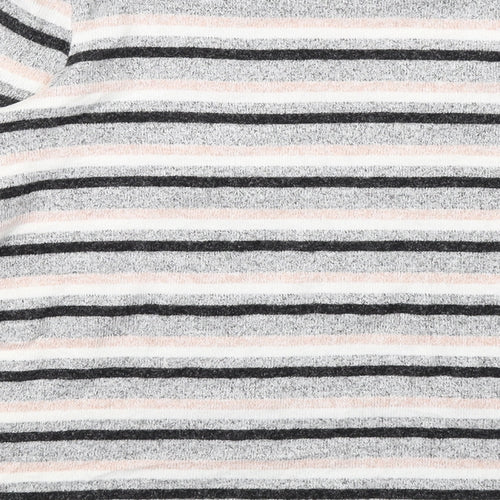 NEXT Womens Multicoloured Round Neck Striped Viscose Pullover Jumper Size 12