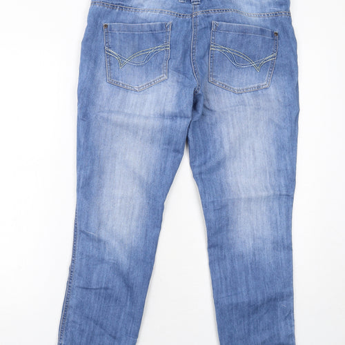 NEXT Womens Blue Cotton Cropped Jeans Size 10 Regular Zip
