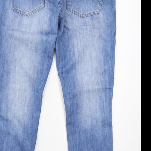 NEXT Womens Blue Cotton Cropped Jeans Size 10 Regular Zip