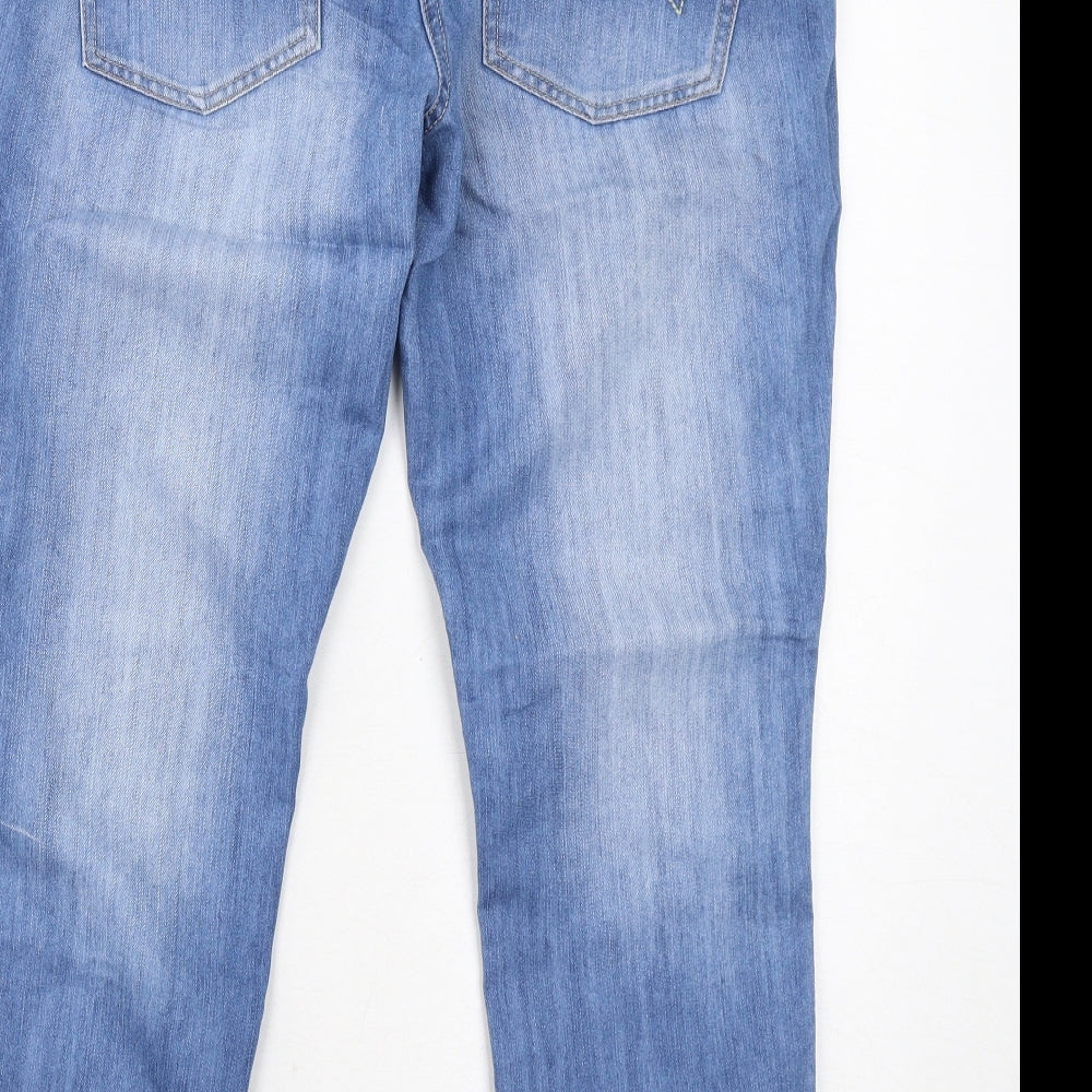 NEXT Womens Blue Cotton Cropped Jeans Size 10 Regular Zip