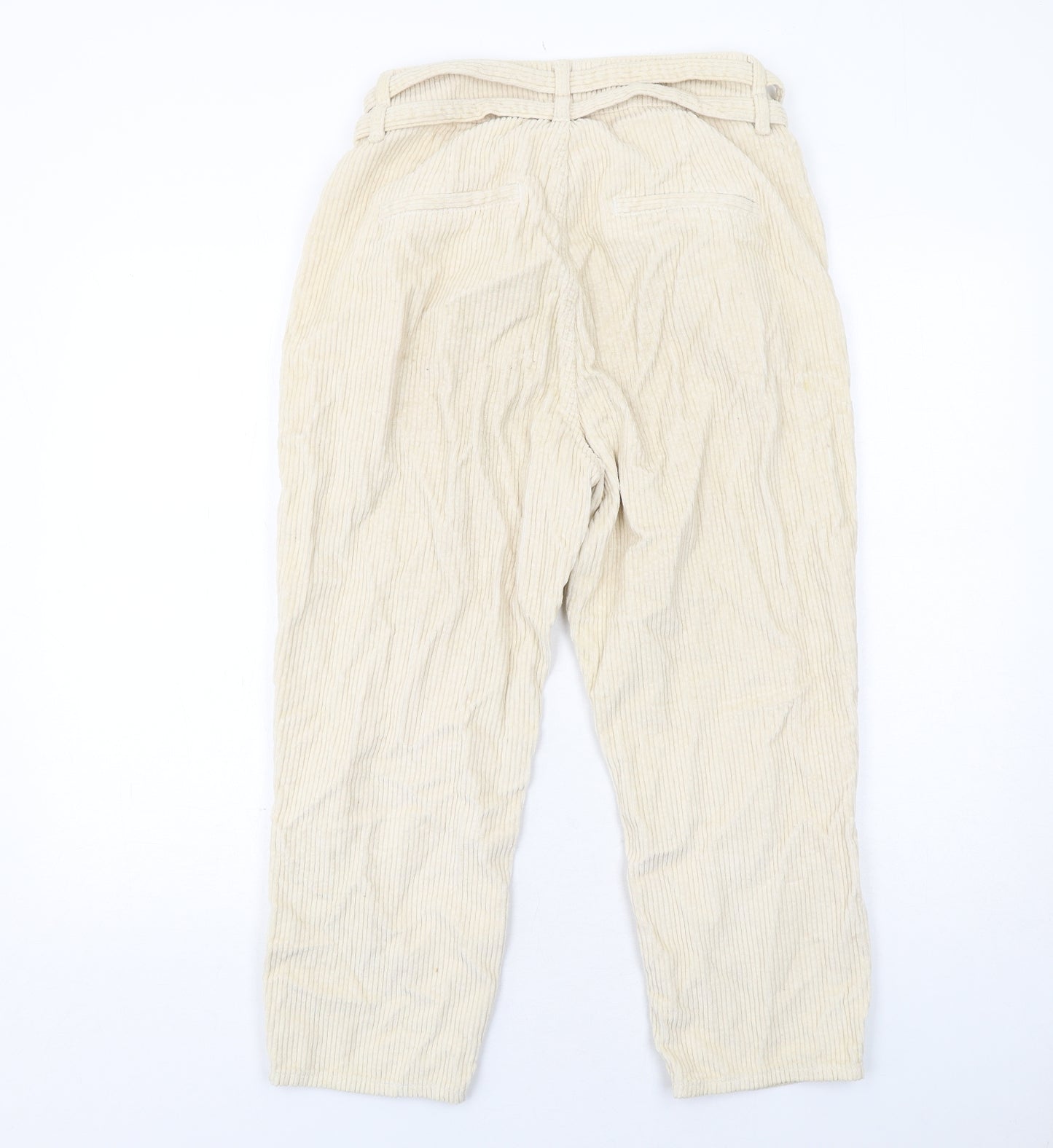 River Island Womens Ivory Cotton Chino Trousers Size 10 Regular Zip