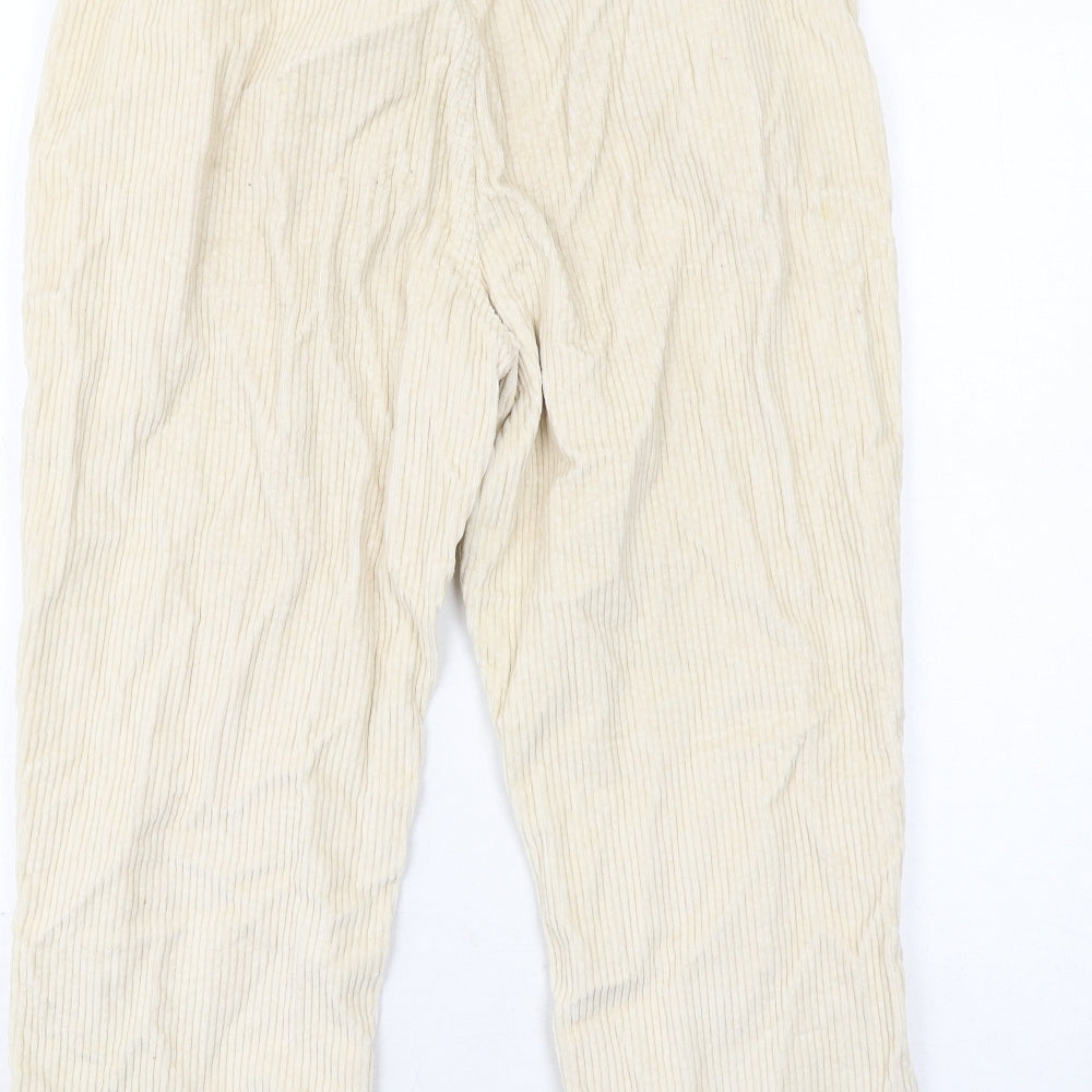 River Island Womens Ivory Cotton Chino Trousers Size 10 Regular Zip