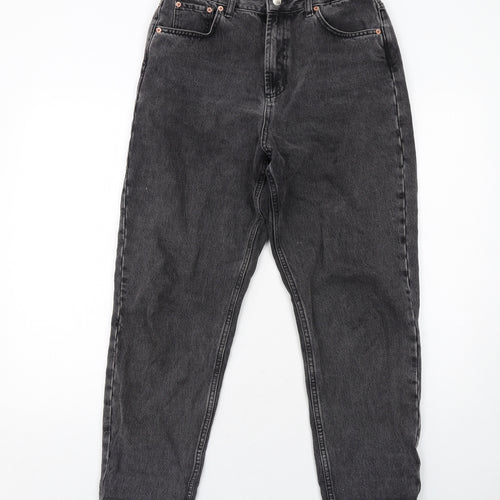 ASOS Womens Grey Cotton Tapered Jeans Size 10 L28 in Regular Zip