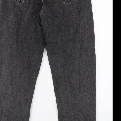 ASOS Womens Grey Cotton Tapered Jeans Size 10 L28 in Regular Zip