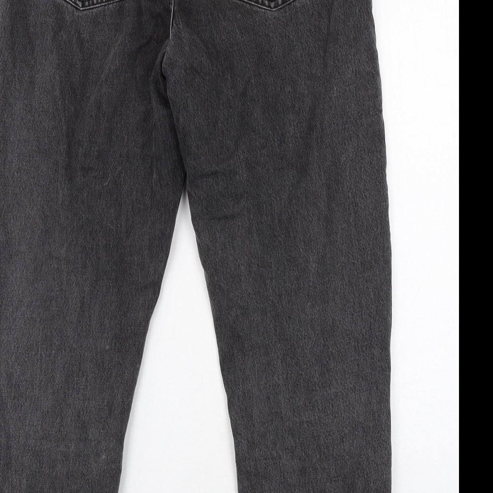 ASOS Womens Grey Cotton Tapered Jeans Size 10 L28 in Regular Zip
