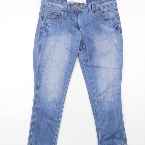 NEXT Womens Blue Cotton Cropped Jeans Size 10 Regular Zip
