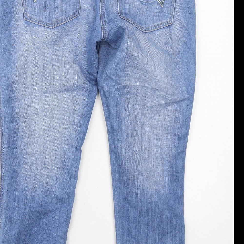 NEXT Womens Blue Cotton Cropped Jeans Size 10 Regular Zip