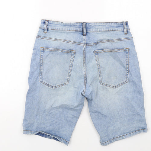 NEXT Mens Blue Cotton Bermuda Shorts Size 32 in Regular Zip