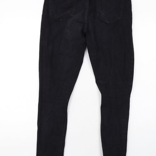 Boohoo Womens Black Cotton Skinny Jeans Size 10 Regular Zip