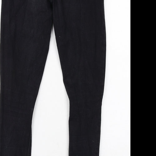 Boohoo Womens Black Cotton Skinny Jeans Size 10 Regular Zip