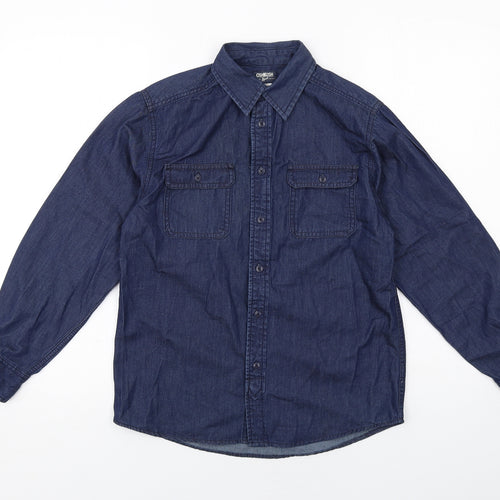 OshKosh Womens Blue Cotton Basic Button-Up Size 12 Collared