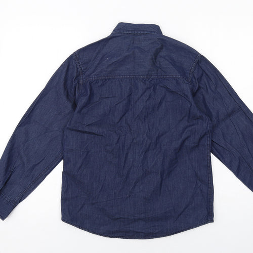 OshKosh Womens Blue Cotton Basic Button-Up Size 12 Collared