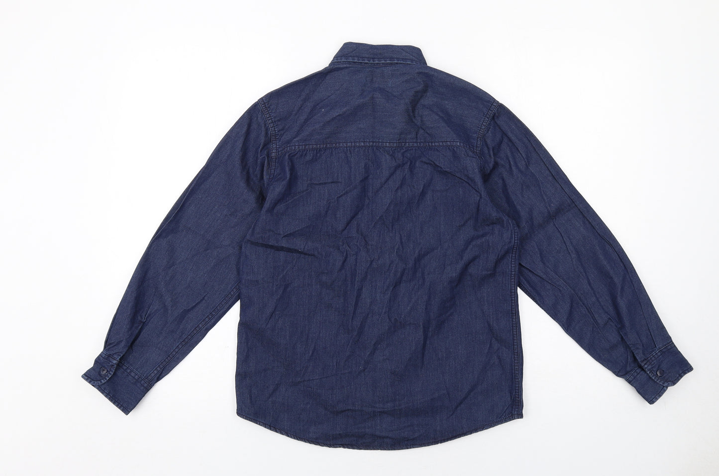 OshKosh Womens Blue Cotton Basic Button-Up Size 12 Collared