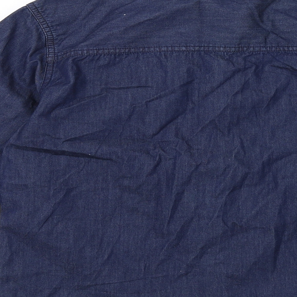 OshKosh Womens Blue Cotton Basic Button-Up Size 12 Collared
