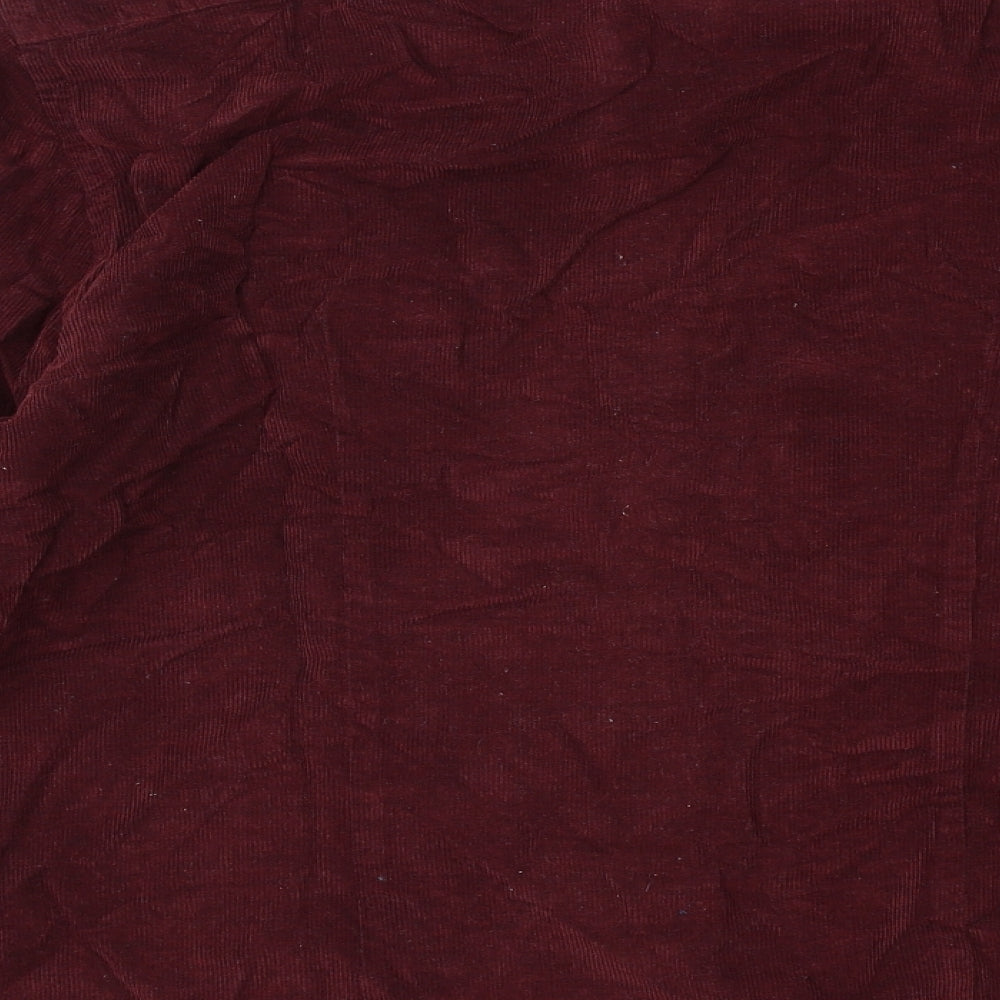 Jigsaw Mens Red Cotton Button-Up Size L Collared Button