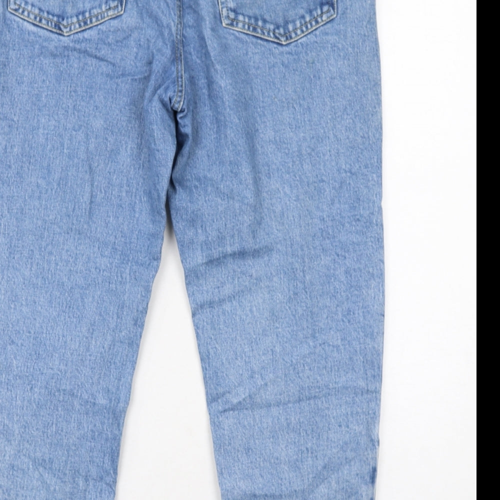 Hush Womens Blue Cotton Tapered Jeans Size 12 Regular Zip