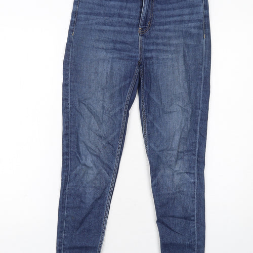 Marks and Spencer Womens Blue Cotton Skinny Jeans Size 8 Regular Zip