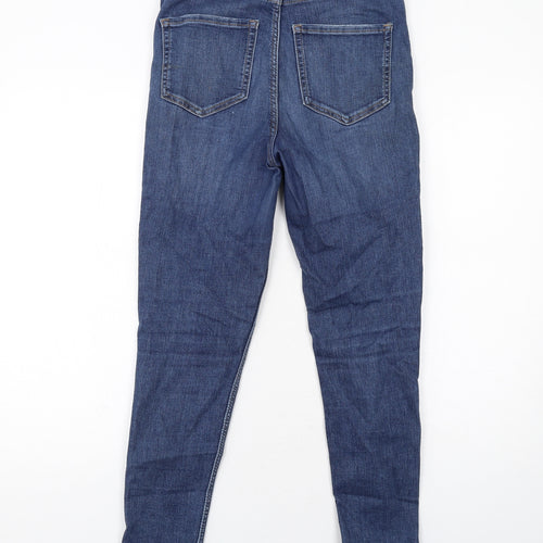 Marks and Spencer Womens Blue Cotton Skinny Jeans Size 8 Regular Zip