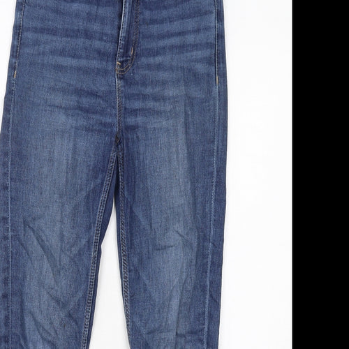 Marks and Spencer Womens Blue Cotton Skinny Jeans Size 8 Regular Zip