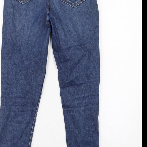 Marks and Spencer Womens Blue Cotton Skinny Jeans Size 8 Regular Zip