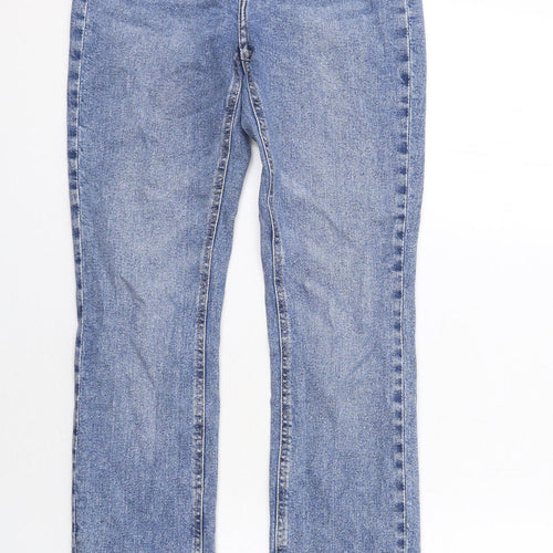 H&M Womens Blue Cotton Skinny Jeans Size 8 Regular Zip