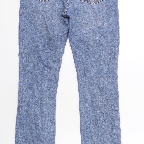 H&M Womens Blue Cotton Skinny Jeans Size 8 Regular Zip