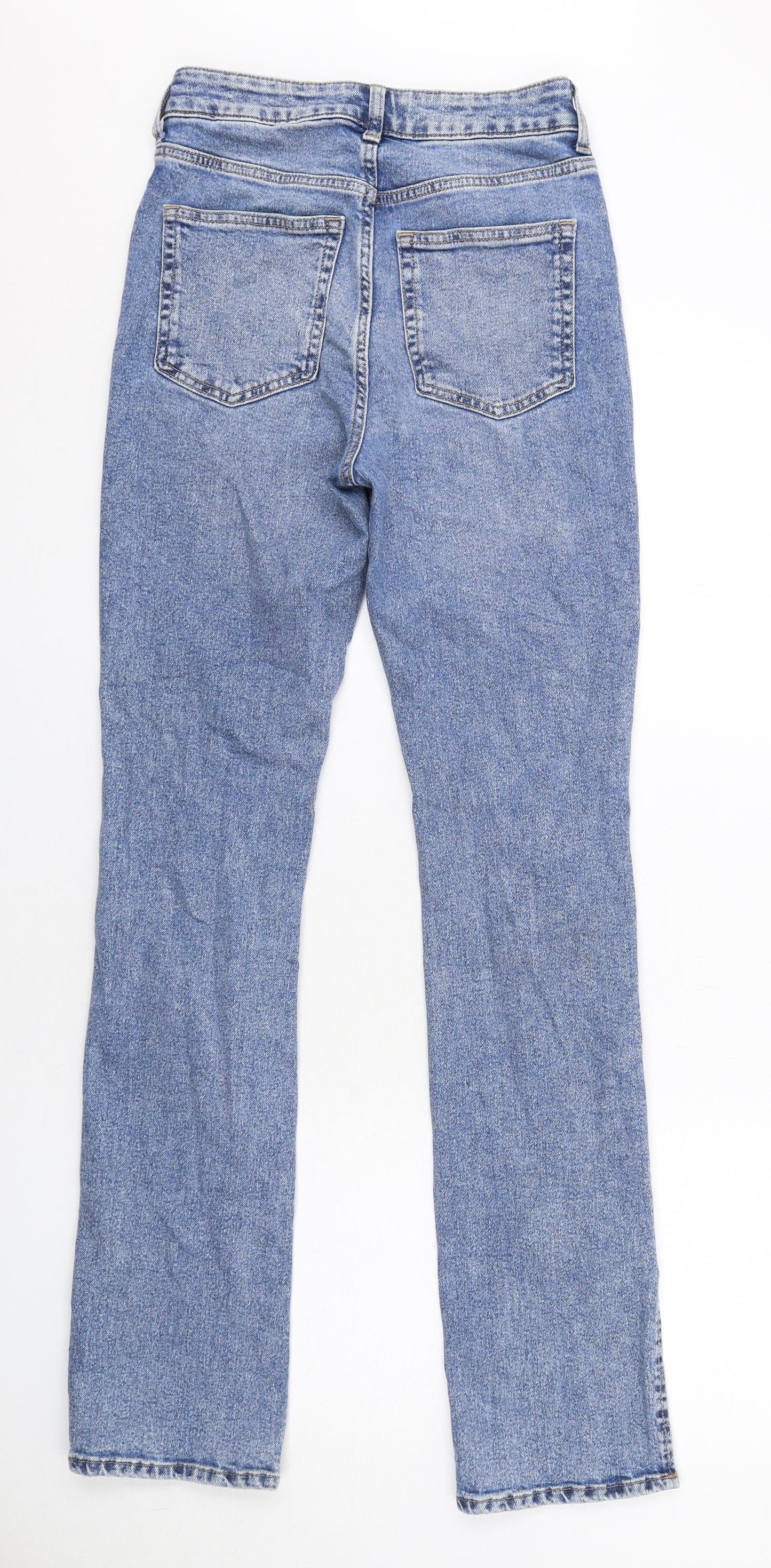H&M Womens Blue Cotton Skinny Jeans Size 8 Regular Zip