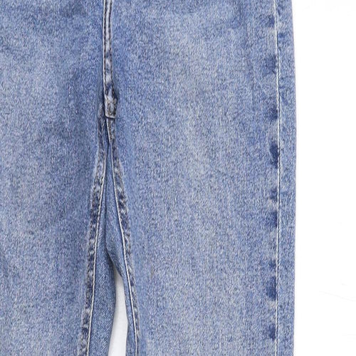 H&M Womens Blue Cotton Skinny Jeans Size 8 Regular Zip