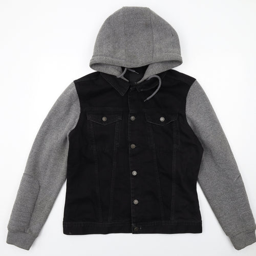 River Island Mens Black Jacket Size L Button