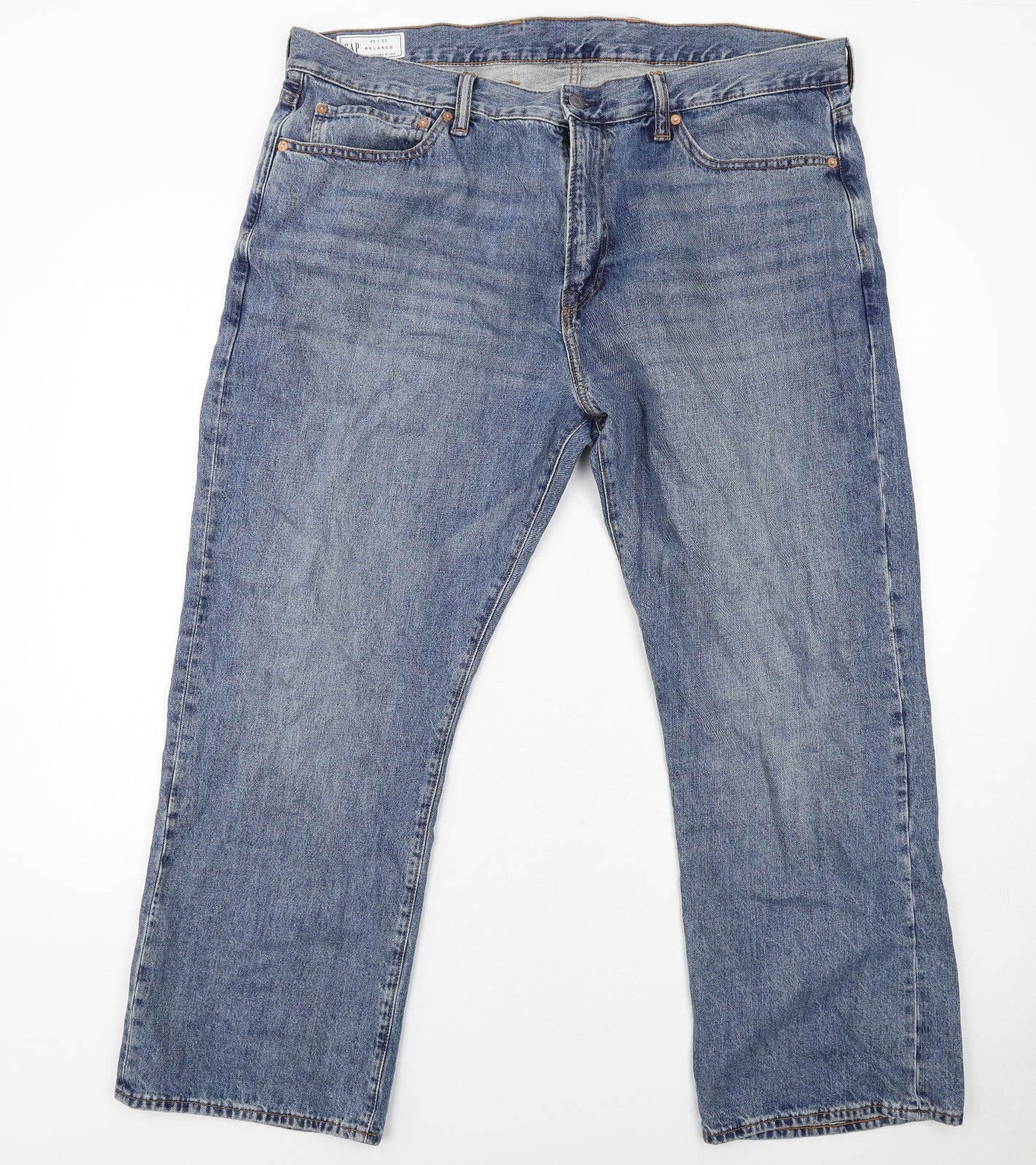 Gap Mens Blue Cotton Straight Jeans Size 40 in L30 in Regular Zip