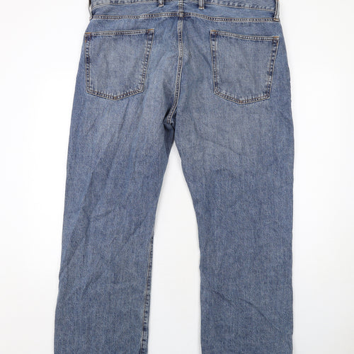 Gap Mens Blue Cotton Straight Jeans Size 40 in L30 in Regular Zip