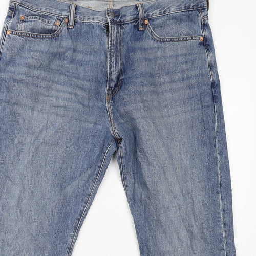 Gap Mens Blue Cotton Straight Jeans Size 40 in L30 in Regular Zip