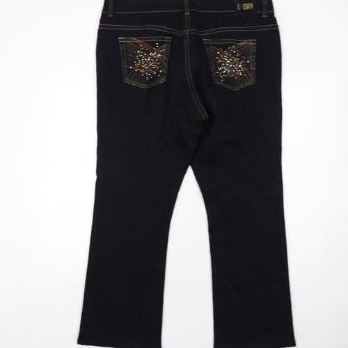 Evans Womens Blue Cotton Straight Jeans Size 20 Regular Zip