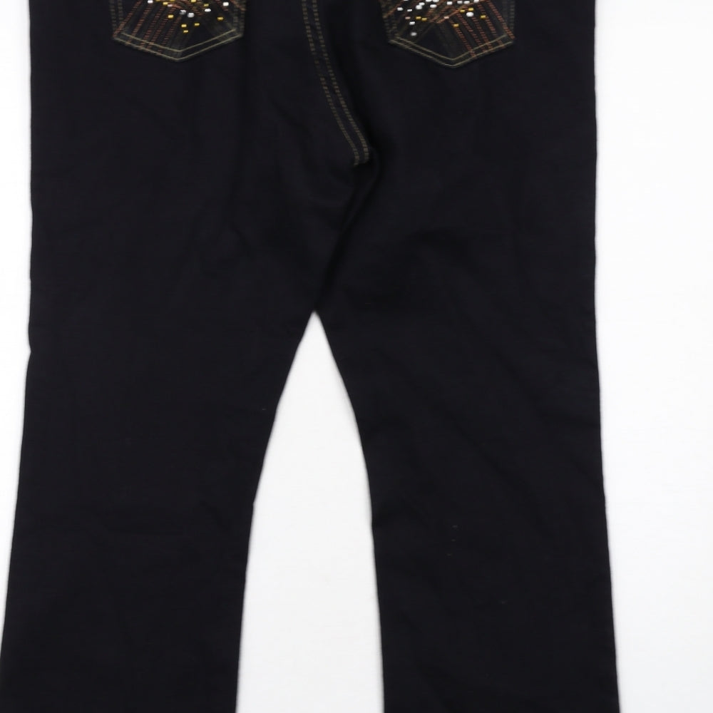 Evans Womens Blue Cotton Straight Jeans Size 20 Regular Zip