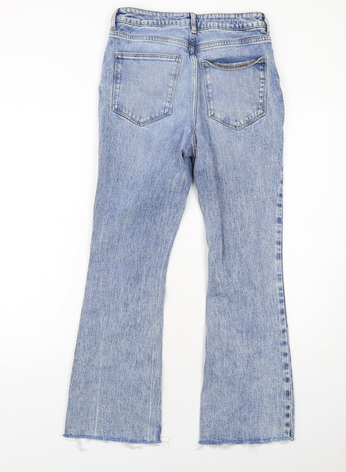 New Look Womens Blue Cotton Bootcut Jeans Size 10 Regular Zip