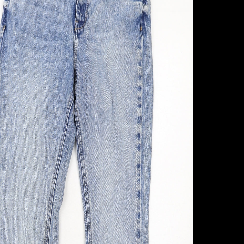 New Look Womens Blue Cotton Bootcut Jeans Size 10 Regular Zip