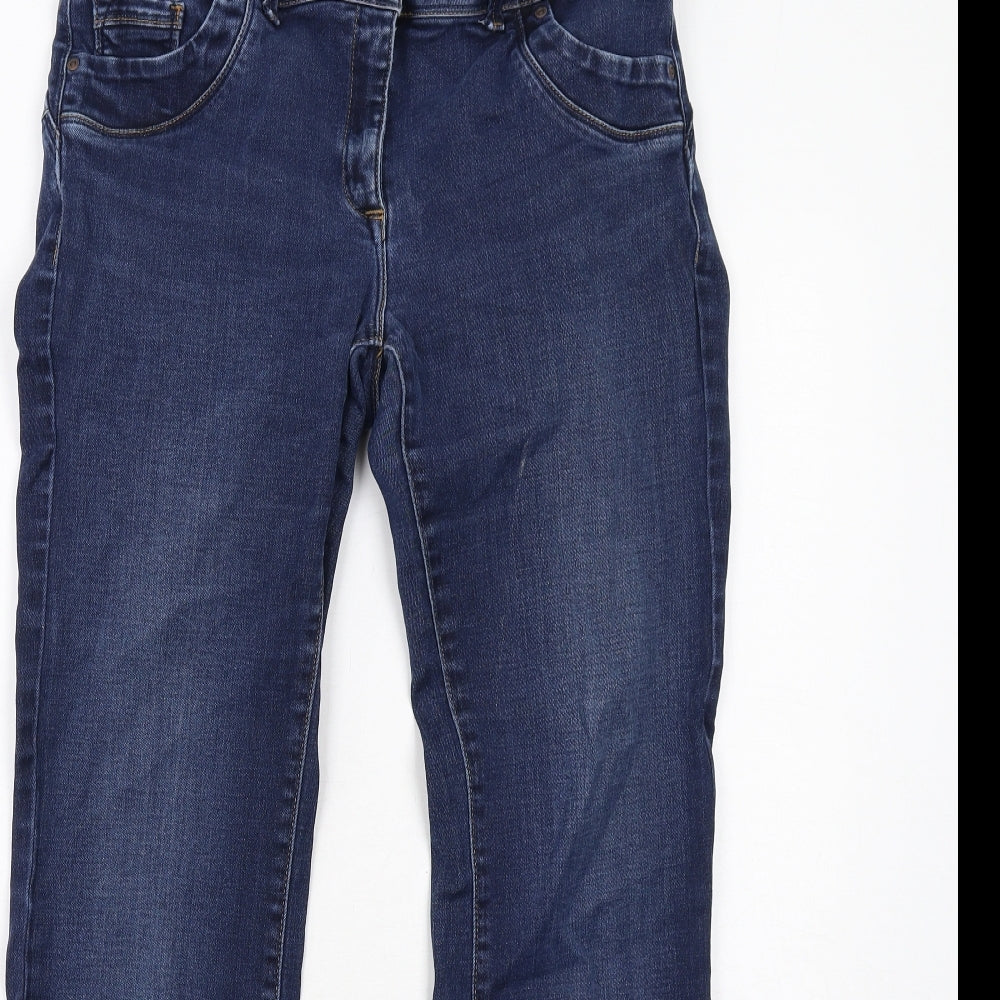 NEXT Womens Blue Cotton Bootcut Jeans Size 14 Regular Zip