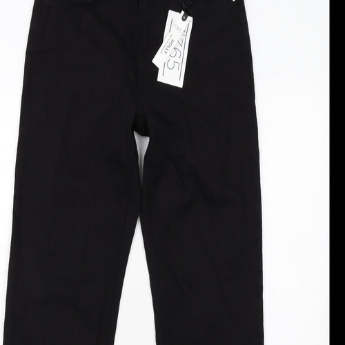 365 Denim Womens Black Cotton Straight Jeans Size 12 Regular Zip