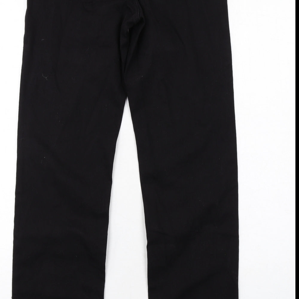 365 Denim Womens Black Cotton Straight Jeans Size 12 Regular Zip