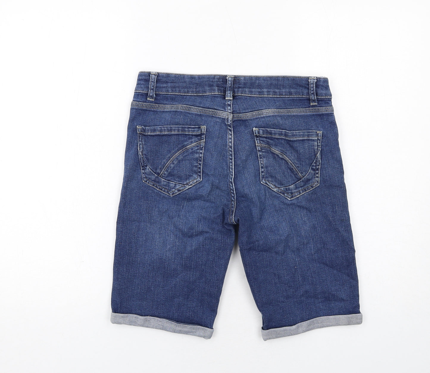 MANTARAY PRODUCTS Womens Blue Cotton Bermuda Shorts Size 10 Regular Zip