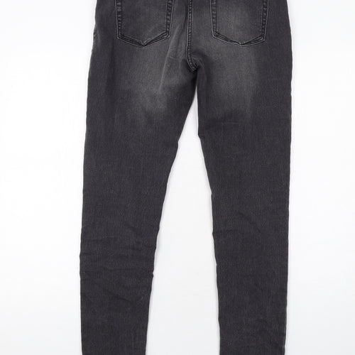 NEXT Womens Grey Cotton Skinny Jeans Size 12 Regular Zip
